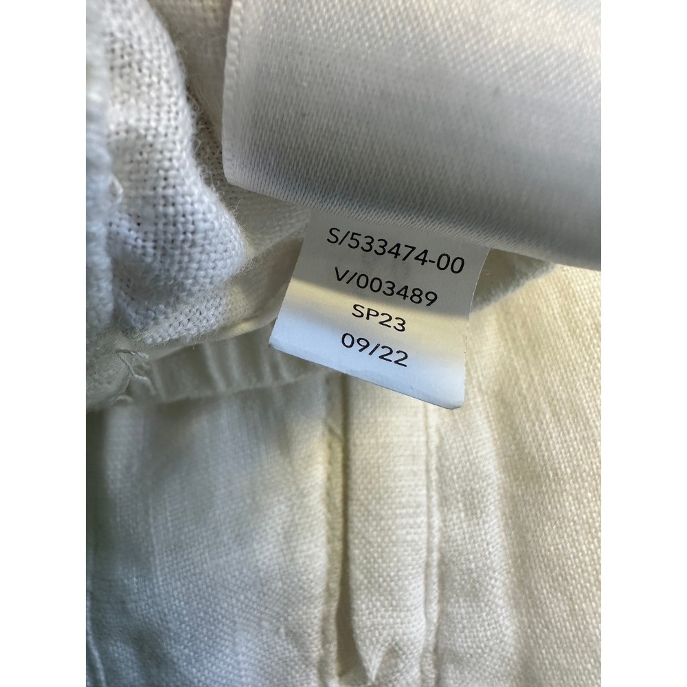 Athleta Retreat 100% Linen Wide Leg Pants White Resort Beach Zip Pockets Size 8 - Picture 9 of 14
